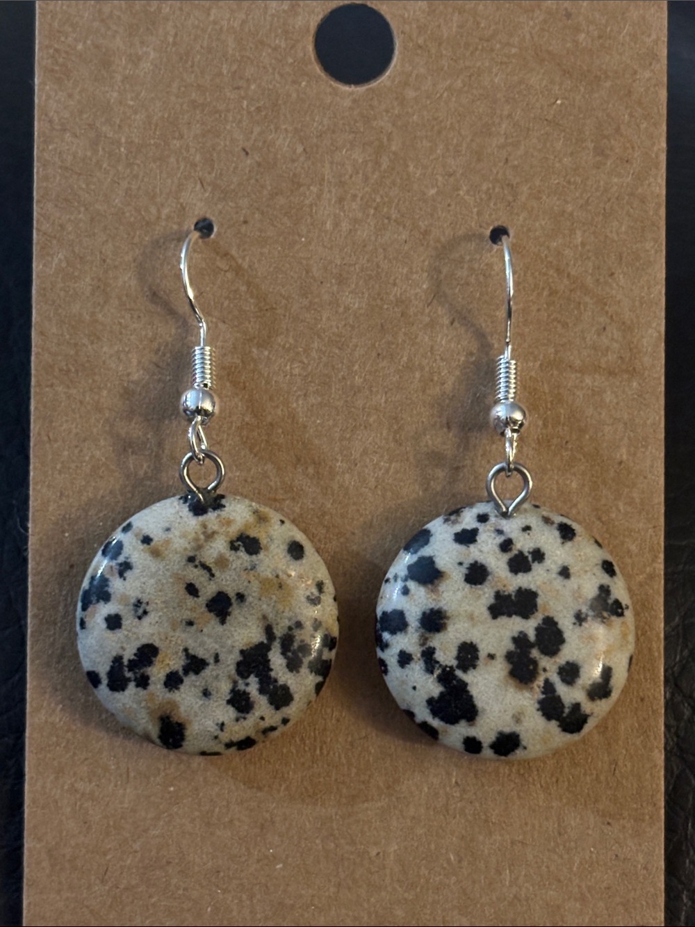 Handmade Dalmatian Jasper Drop Earrings